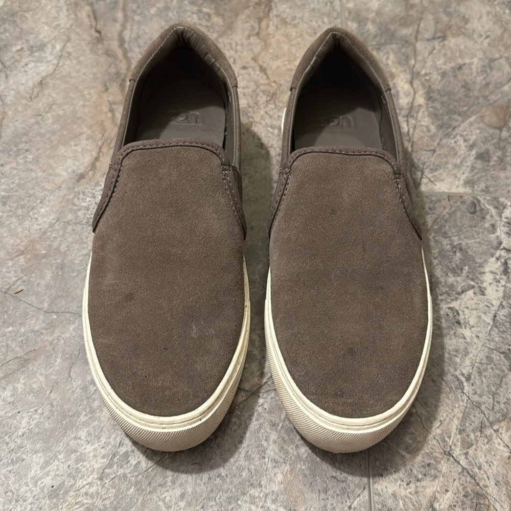Women’s Ugg slip on’s 
Grey, suede material 
Size 8.5